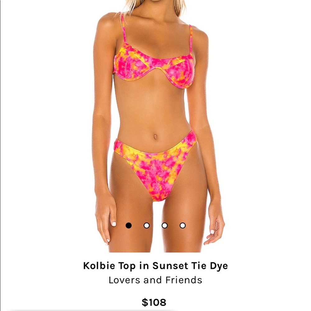 Lovers and Friends pink and yellow tie dye wired bikini